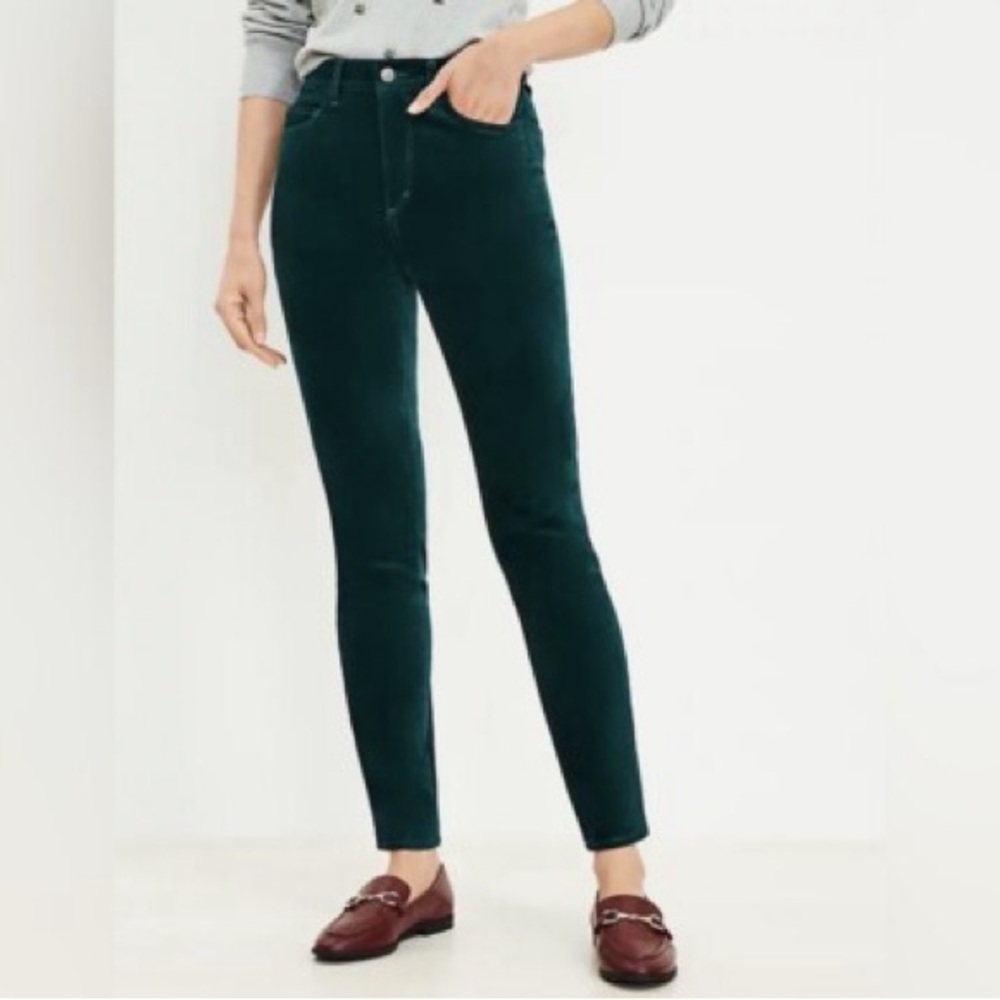 LOFT green velvet pants